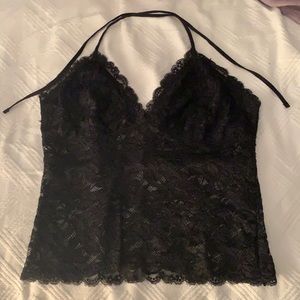 Black lace halter cami size small